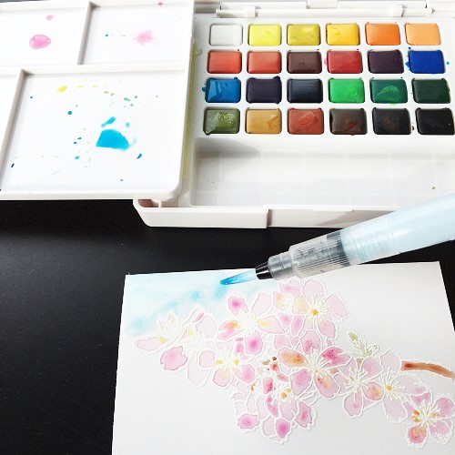 @csmscrapbooker @kellycreates @sakuraofamerica #sakura #pens #card #coloring #koi #watercolor #coredinations @iostamps #stamping