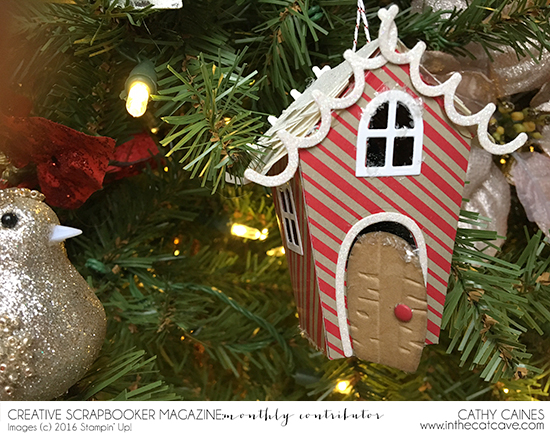 @cathycaines @inthecatcave @csmscrapbooker #Christmas #craft #diy #ornament #gingerbread #house @stampinup 