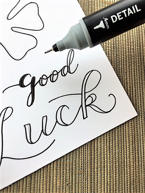 @csmscrapbooker @kellycreates Learn faux calligraphy on this cute good luck card using @chameleonpens #lettering #calligraphy
