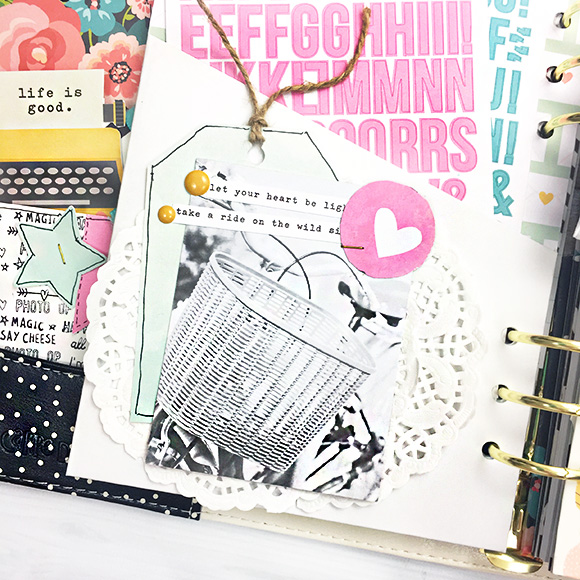 Inside a Simple Stories planner designed by Leah O'Neil