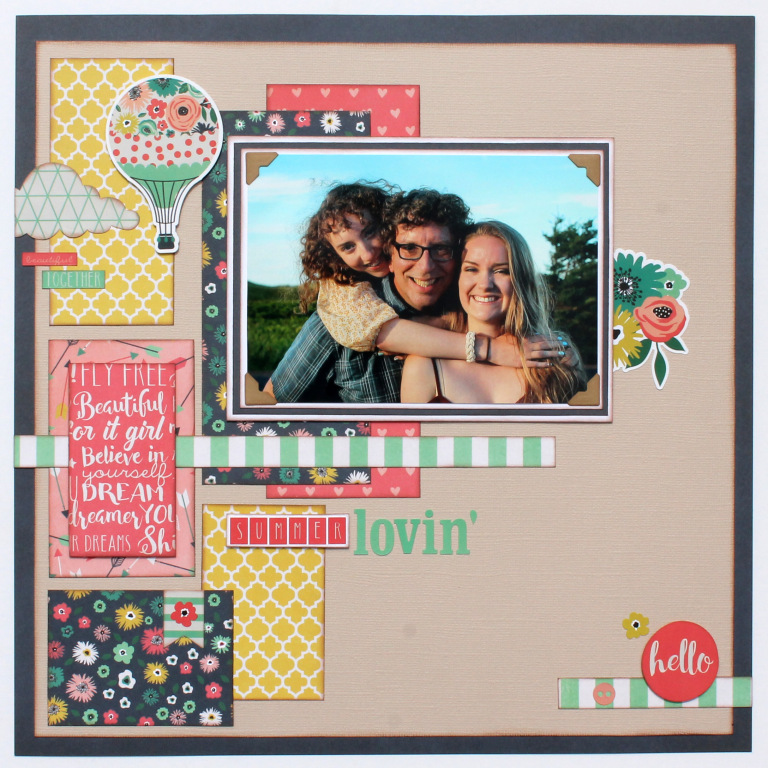 Scrapbooking layout featuring Echo Park Just Be You collection designed by Tracy McLennon of a father and his three daughters.