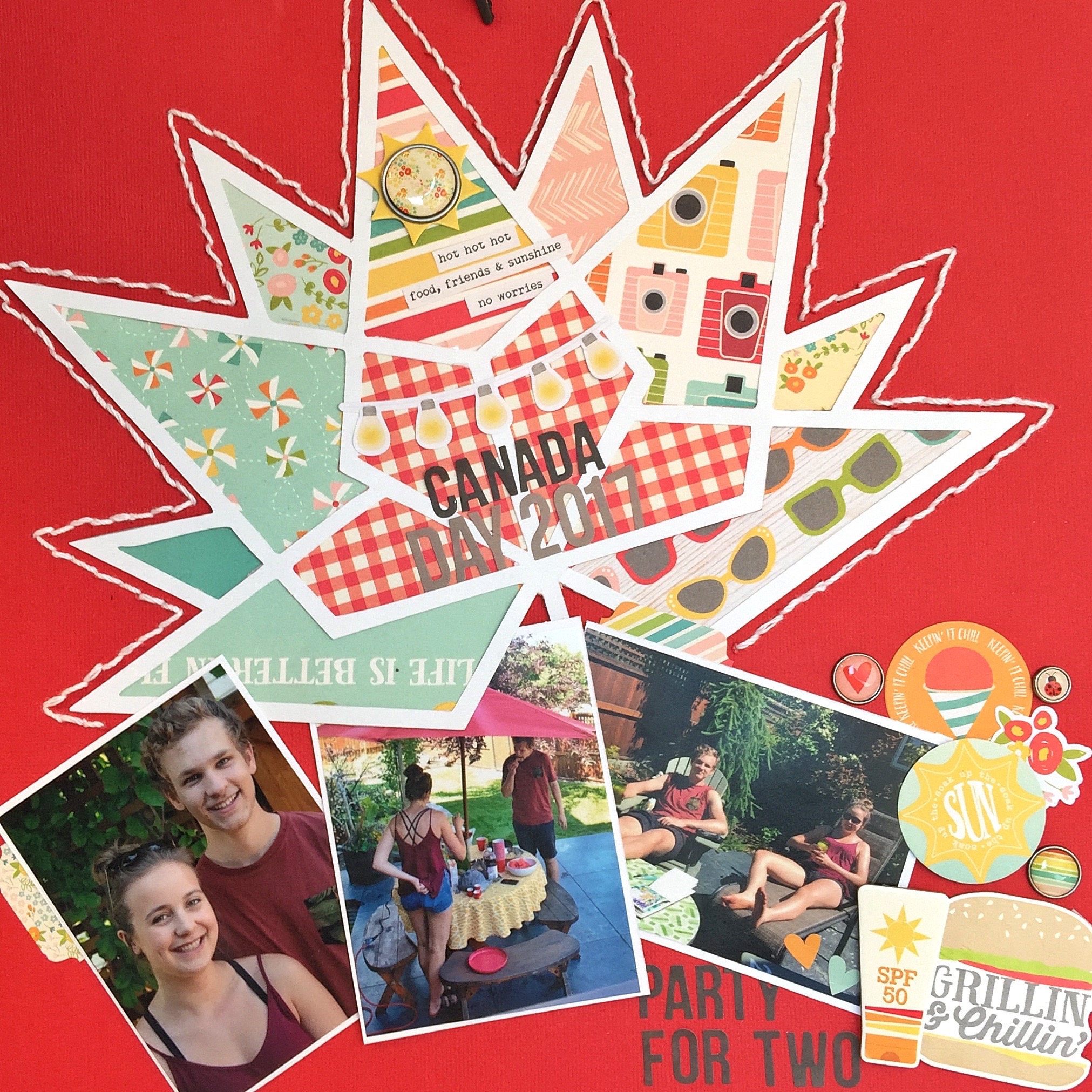 Canada 150 used on a scrapbook layout designed by Kerry Engel