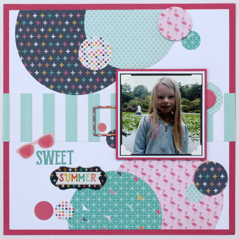 Scrabooking layout based on the Creative Scrapbooker Magazine August Sketchy Challenge featuring Echo Park