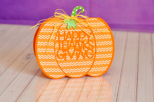 Super cute scrapbooked pumpkin shaped card featuring The Stamps of Life by Stephanie Barnard collection.