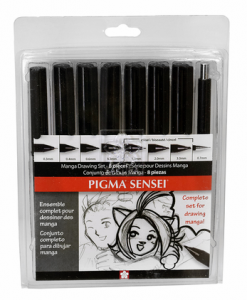Complete set of Sakura Pigma Drawing pens.