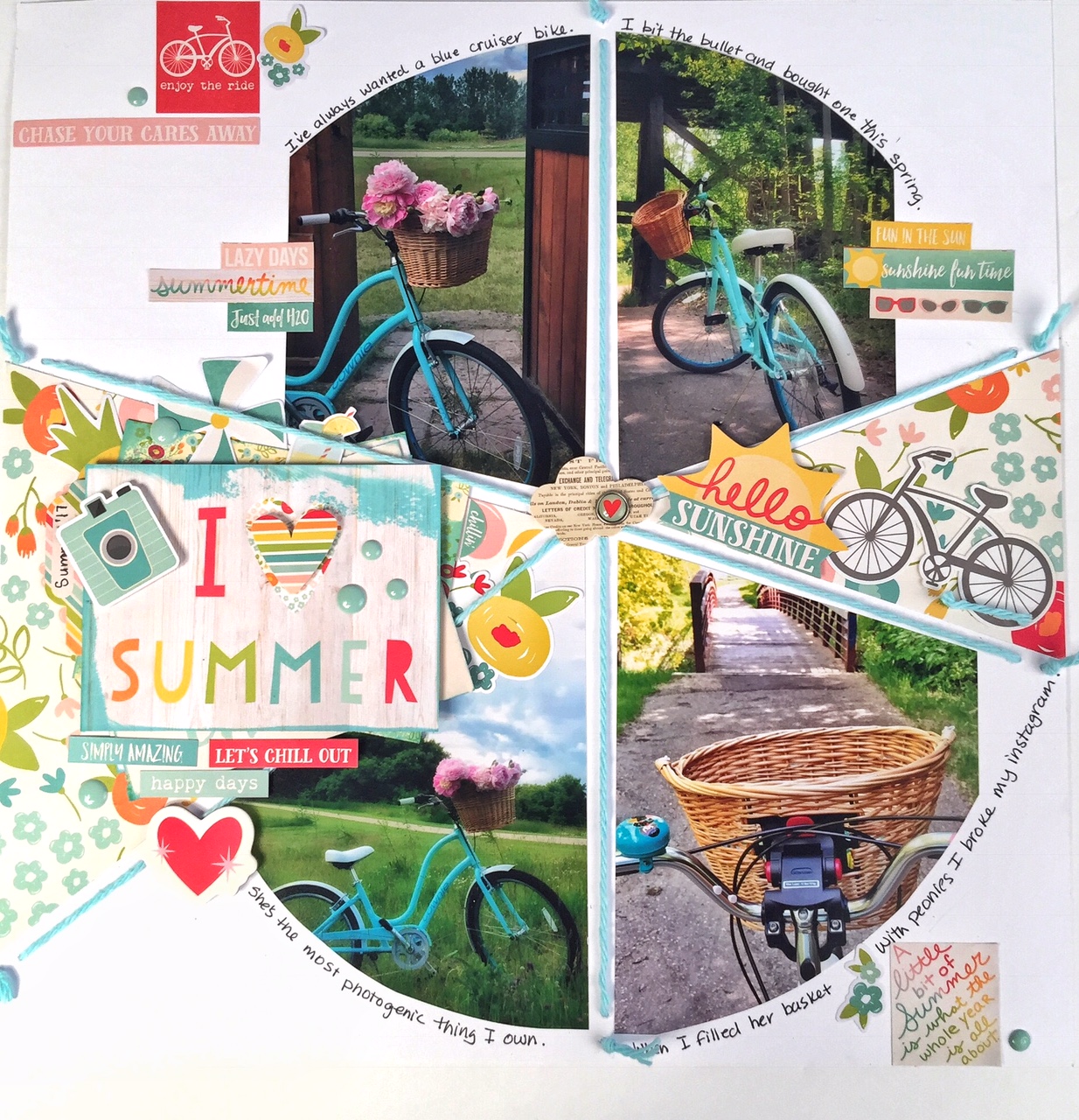 Scrapbook Layout | Based on a Sketch | Simple Stories Summer Days Collection | Kerry Engel | Creative Scrapbooker Magazine