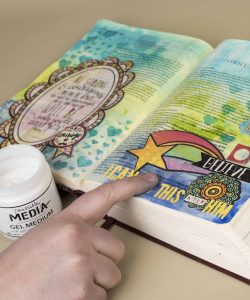 Bible Art Journal | Designed by Christy Riopel | Featuring products from BoBunny and Ranger | Art Journaling | Creative Scrapbooker Magazine #bible #art #journaling