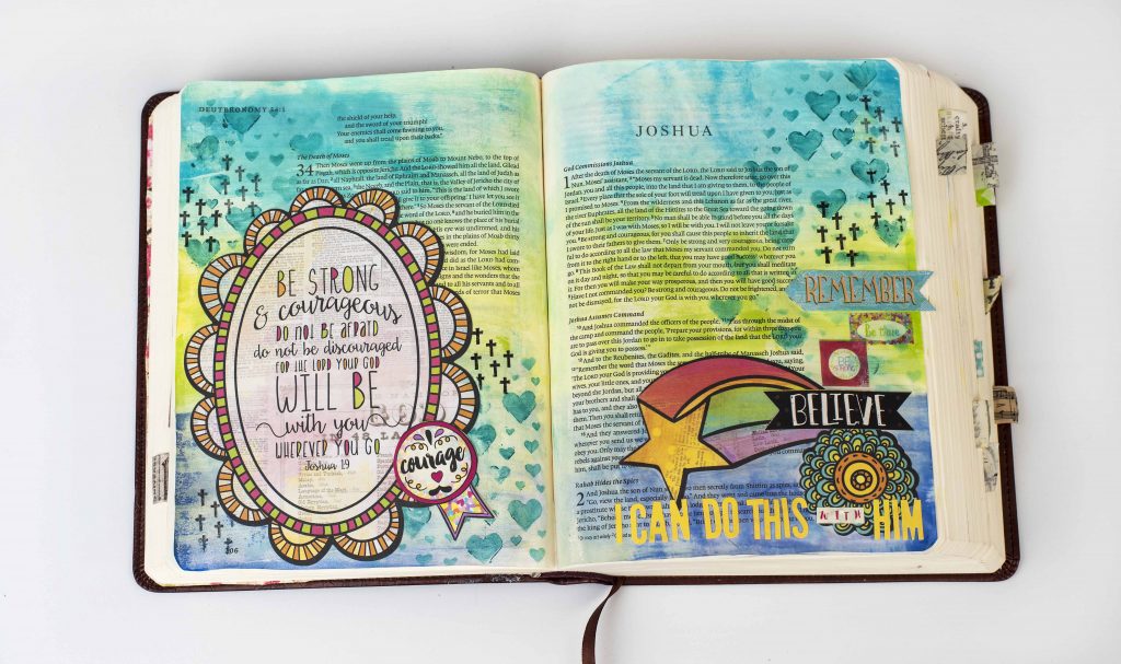 Bible Art Journal | Designed by Christy Riopel | Featuring products from BoBunny and Ranger | Art Journaling | Creative Scrapbooker Magazine #bible #art #journaling