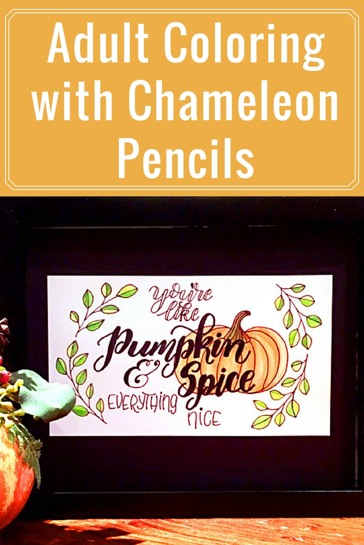 Adult Coloring | Fall Home Decor | Hand Lettering | Featuring Chameleon Pencils | Designed by Kelly Klapstein | Creative Scrapbooker Magazine #coloring #fall #homedecor