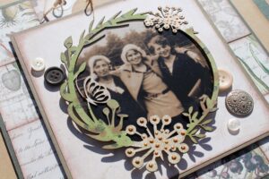 Heritage Scrapbook Layout | Featuring FabScraps Mother Eather Collection | Designed by Tracy McLennon | Creative Scrapbooker Magazine #heritage #fabscraps #scrapbooking