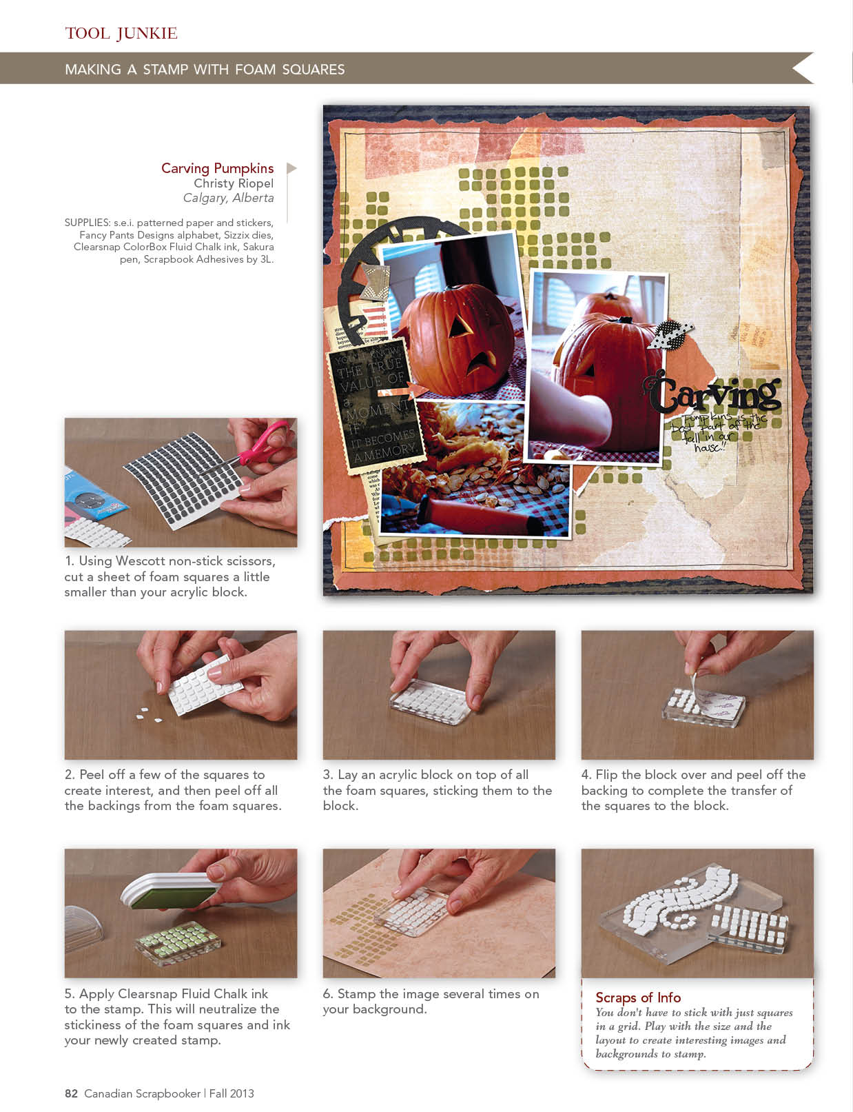 Scrapbooking Layout Designed by Christy Riopel using Scrapbook Adhesives by 3L 3D Foam Squares as stamps