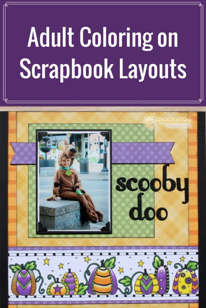 Halloween Layout | Featuring Chameleon Color Tone Pens | Designed by Tracy Mclennon | Adult Coloring | Creative Scrapbooker Magazine  #halloween #adult #coloring #scrapbooking