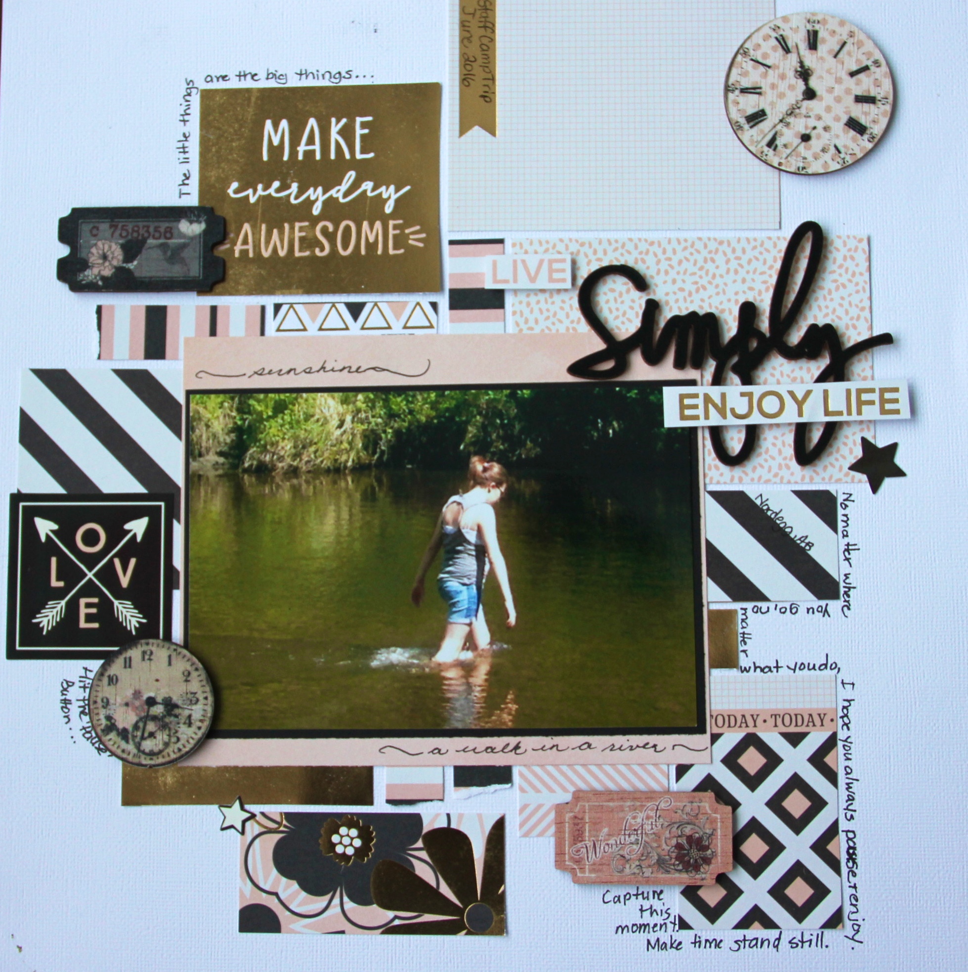 Scrapbook Layout Featuring Paper House Productions Be Happy Collection | Designed by Jayme Loge | Creative Scrapbooker Magazine #scrapbooking #paperhouseproductions