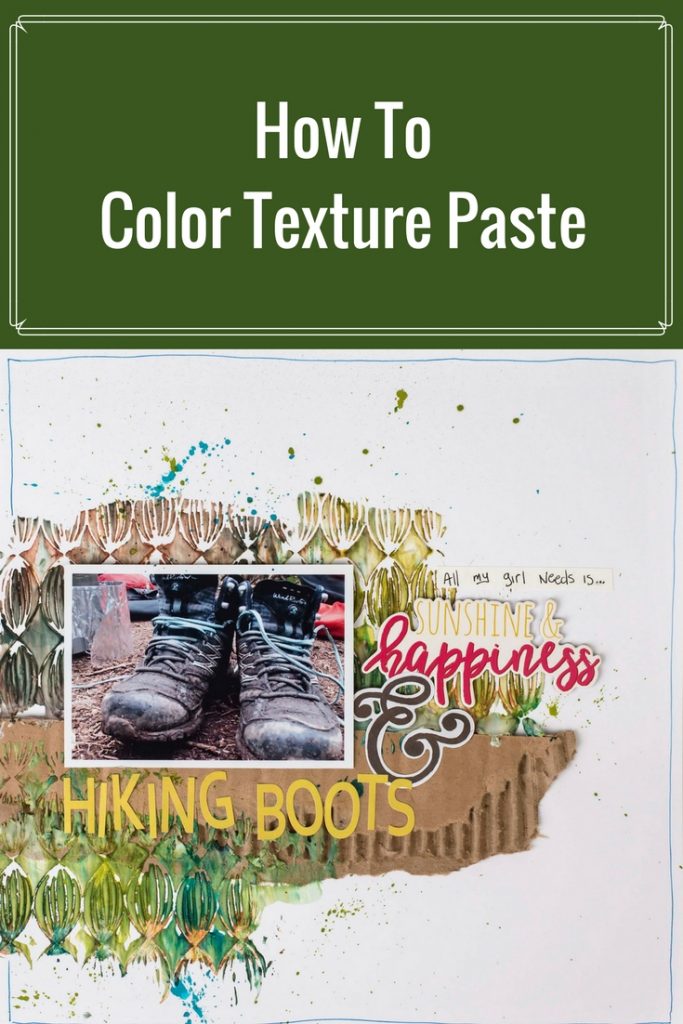 Scrapbook Layout Designed by Christy Riopel featuring Ranger Texture Paste and Distress Spray Stain | Creative Scrapbooker Magazine #scrapbooking #rememberingchristy