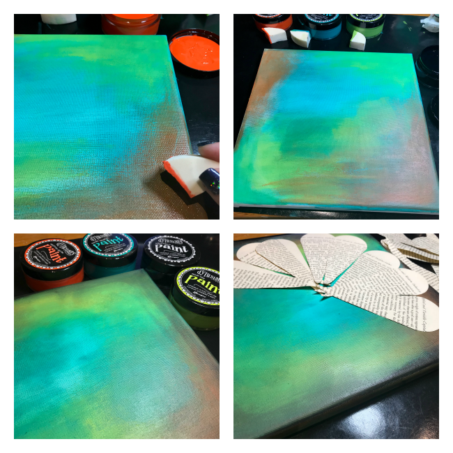 Step by Step tutorial to create a canvas featuring Dylusions acrylic paints designed by Nicole Wright | Creative Scrapbooker Magazine