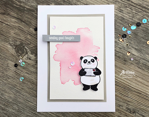 Birthday card featuring Party Pandas stamp collection by Stampin' Up! | Designed by Cathy Caines | Creative Scrapbooker Magazine
