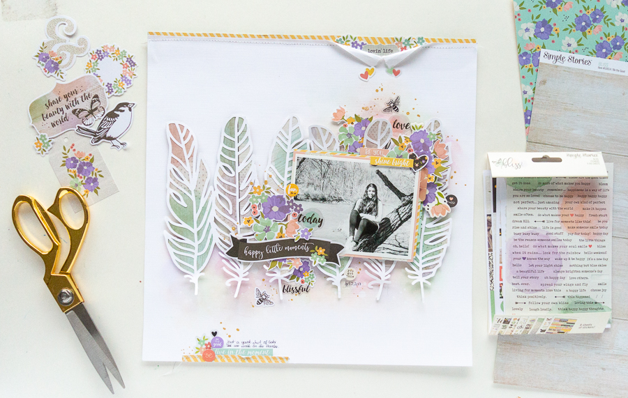 Scrapbook layout featuring the Bliss Collection by Simple Stories Designed by Nathalie DeSousa | Creative Scrapbooker Magazine