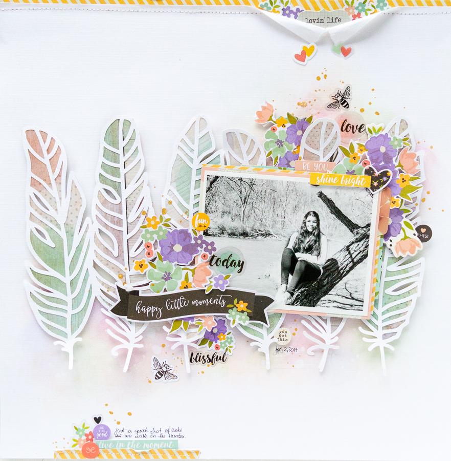 Scrapbook layout featuring the Bliss Collection by Simple Stories Designed by Nathalie DeSousa | Creative Scrapbooker Magazine