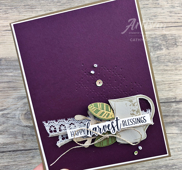 Country Home Stamp Set was used to design this card by Cathy Caines | Creative Scrapbooker Magazine