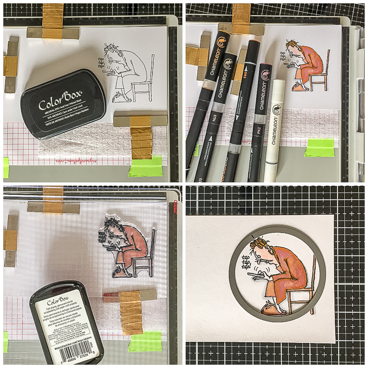 Art Impressions card techniques using inkstand Chameleon pens
