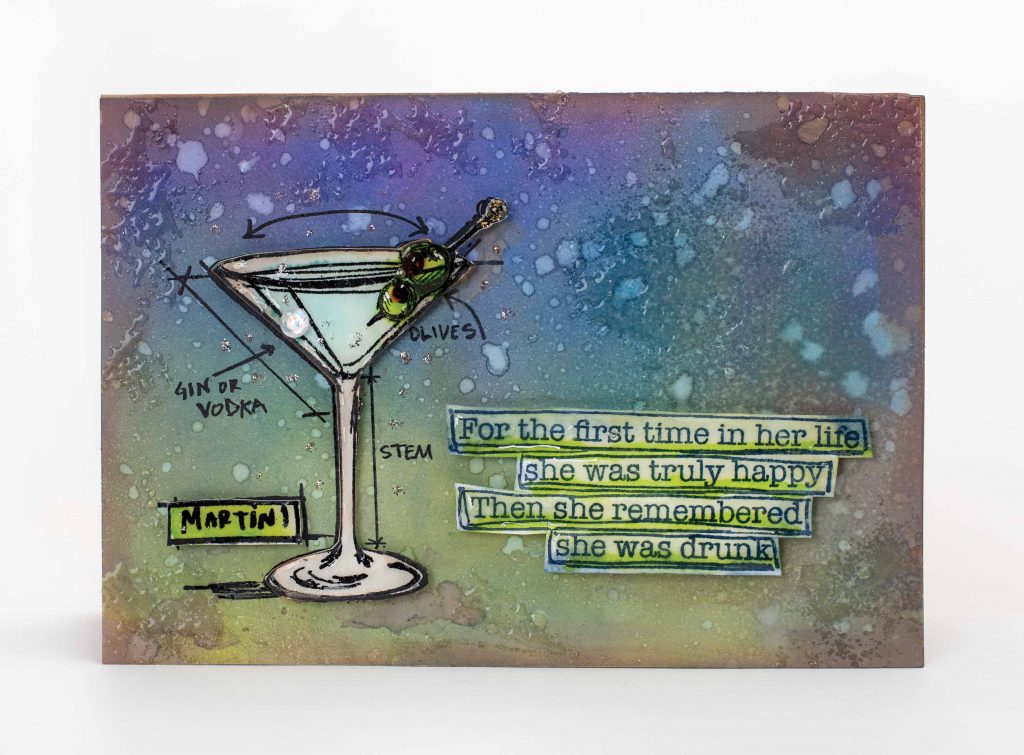 Martini Card designed by Kerry Engel Featuring Stampers Anonymous | Creative Scrapbooker Magazine