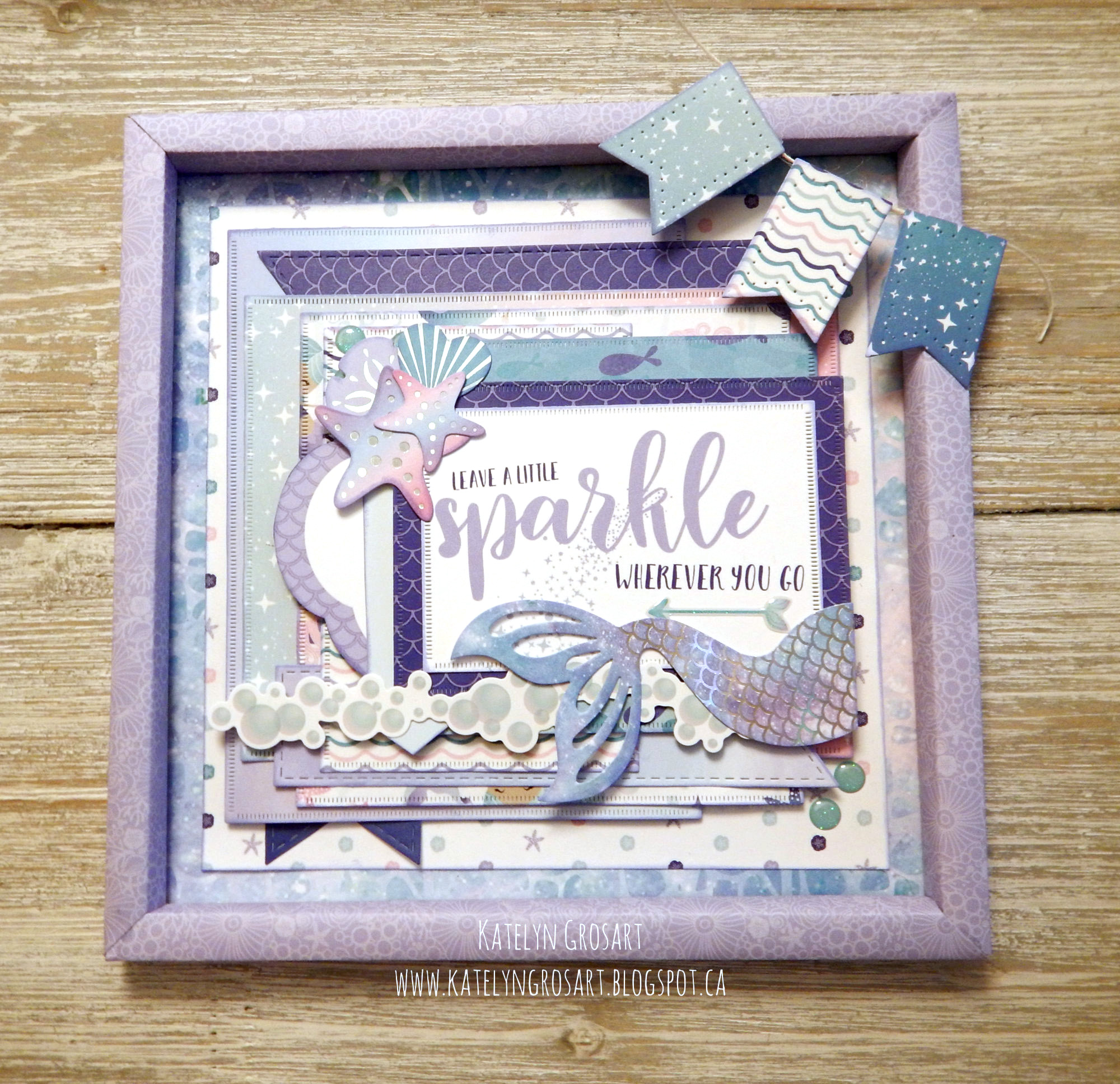 Home Decor Frame featuring the Mermaid Cove Collection by Creative Memories | Designed by Katelyn Grosart | Creative Scrapbooker Magazine