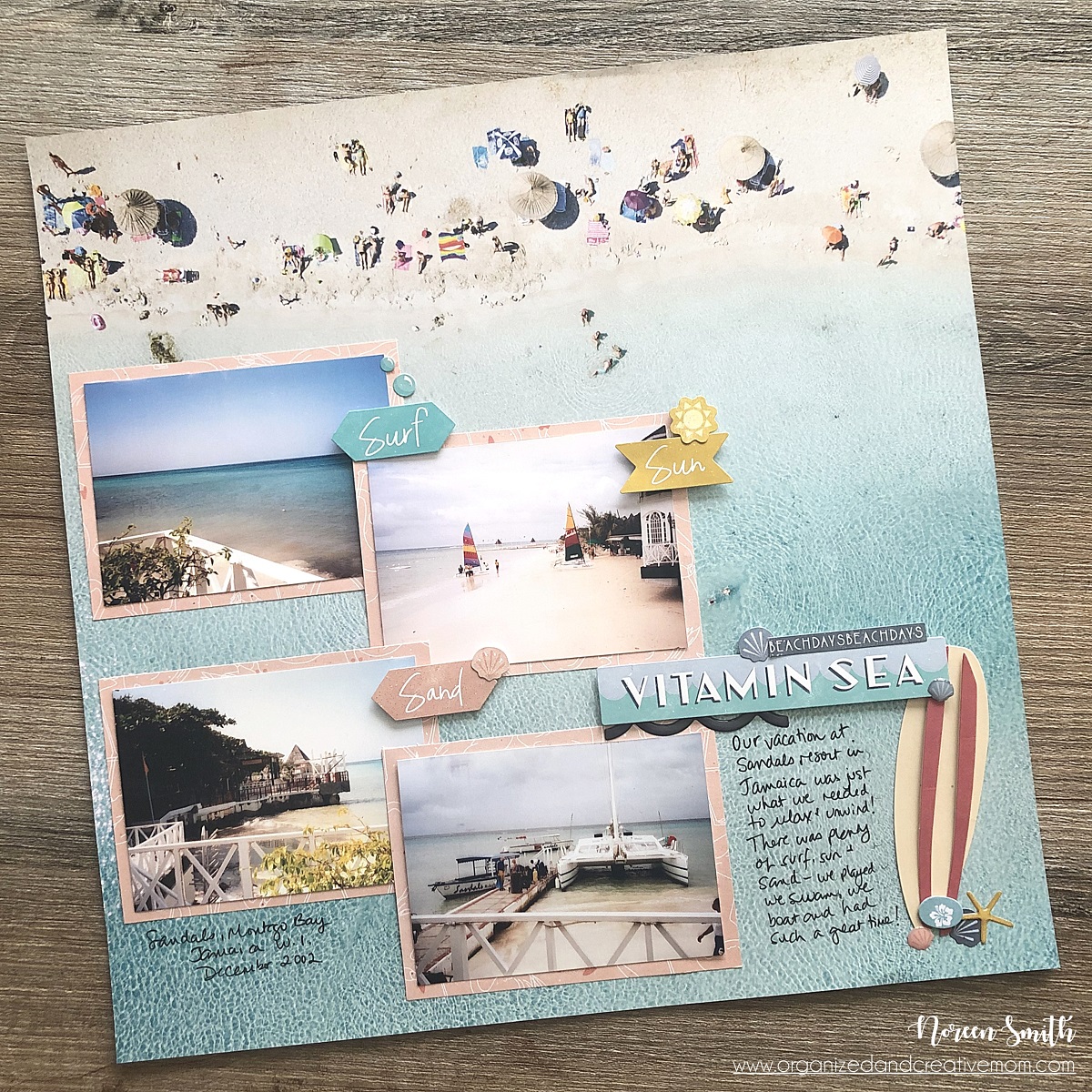Photographic Background Paper by Creative Memories for 12X12 Scrapbook Layouts Designed by Noreen Smith | Creative Scrapbooker Magazine