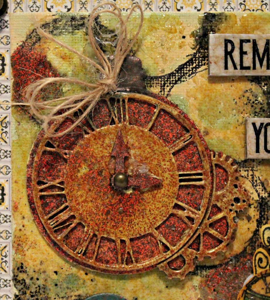 Mixed Media Canvas designed by Pam Bray featuring Emerald Creek Craft Supplies and Ranger | Creative Scrapbooker Magazine