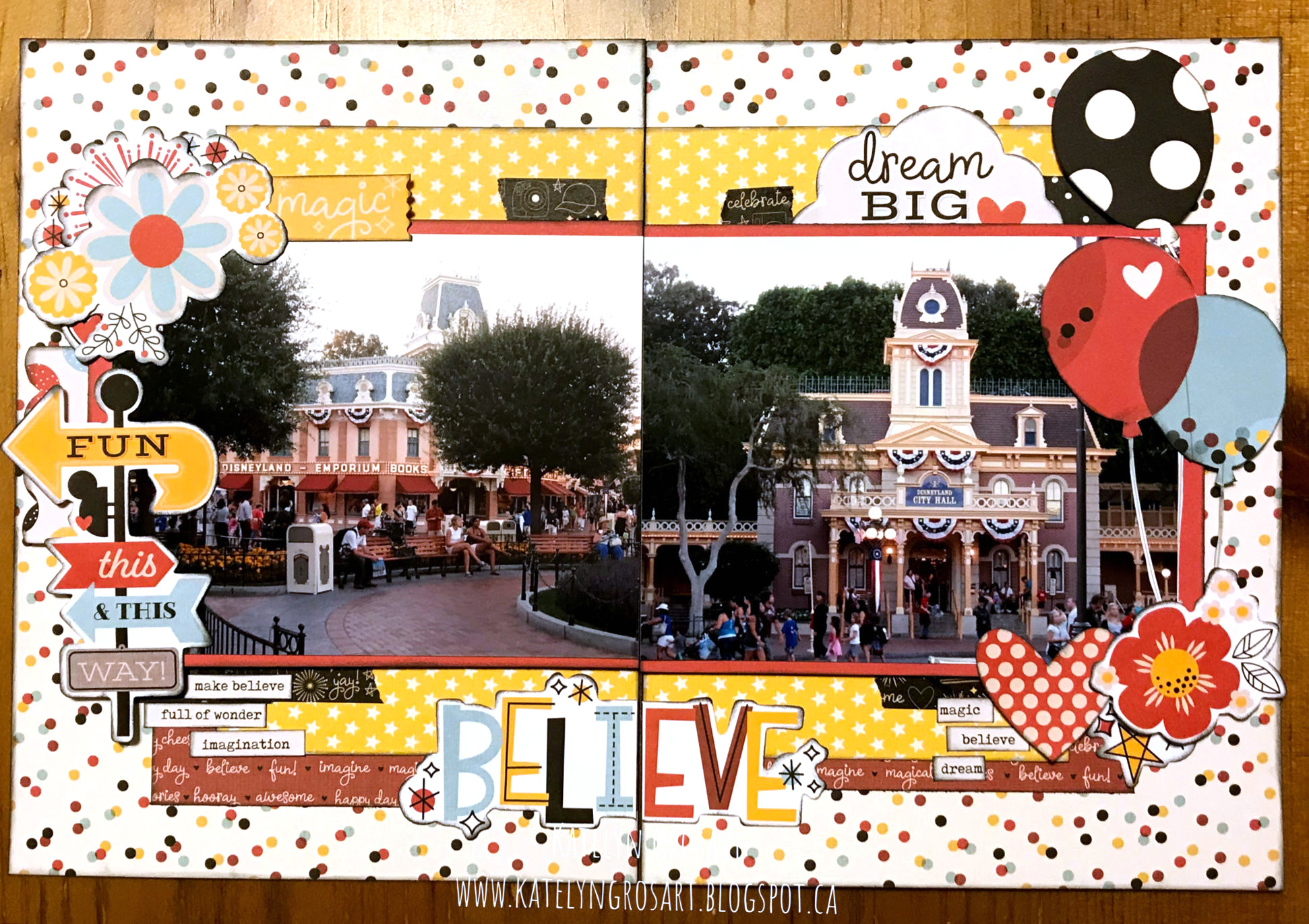 Disney themed Scrapbook Layout featuring Simple Stories Designed by Katelyn Grosart