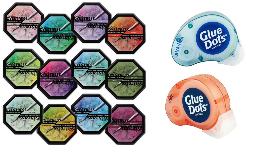Clearsnap ColorBox Dyestress ink and Glue Dots Adhesives