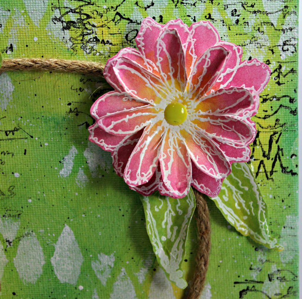Detail Canvas featuring Clearsnap ColorBox Blends 2 Inks and Blank Page Muse Stamps - Designed by Pam Bray