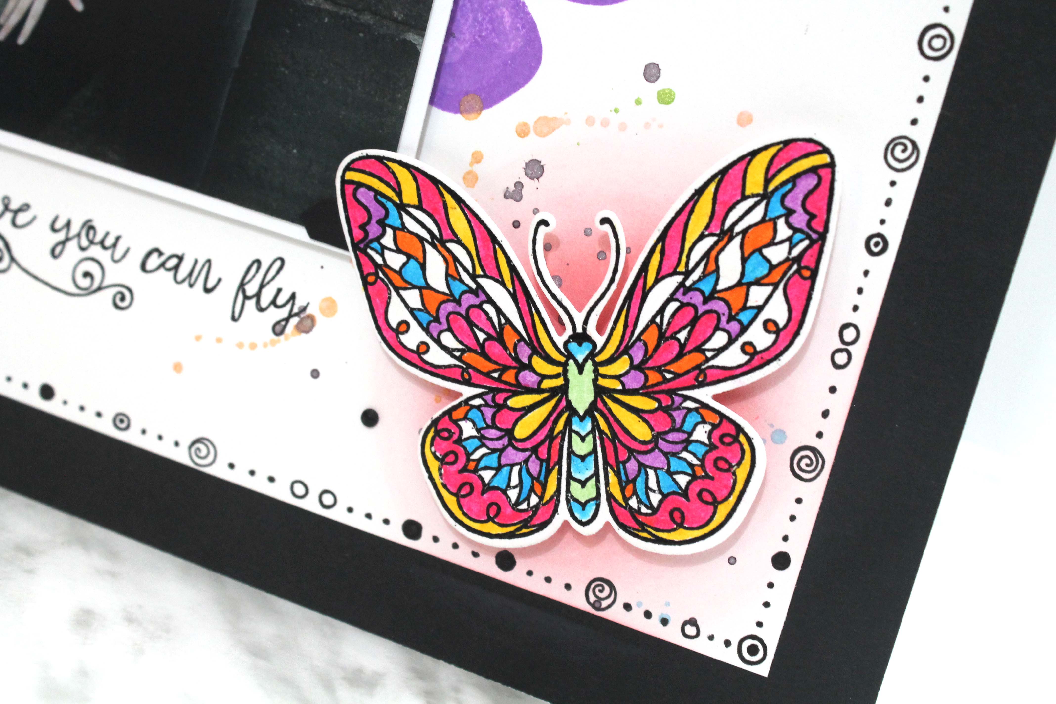 Details of a Butterfly Layout designed by Tracy Mclennon featuring Pink & Main