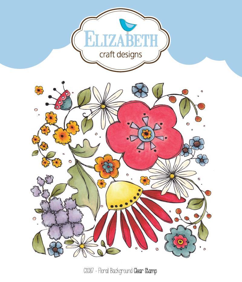 Elizabeth Craft Designs Floral Background Stamp