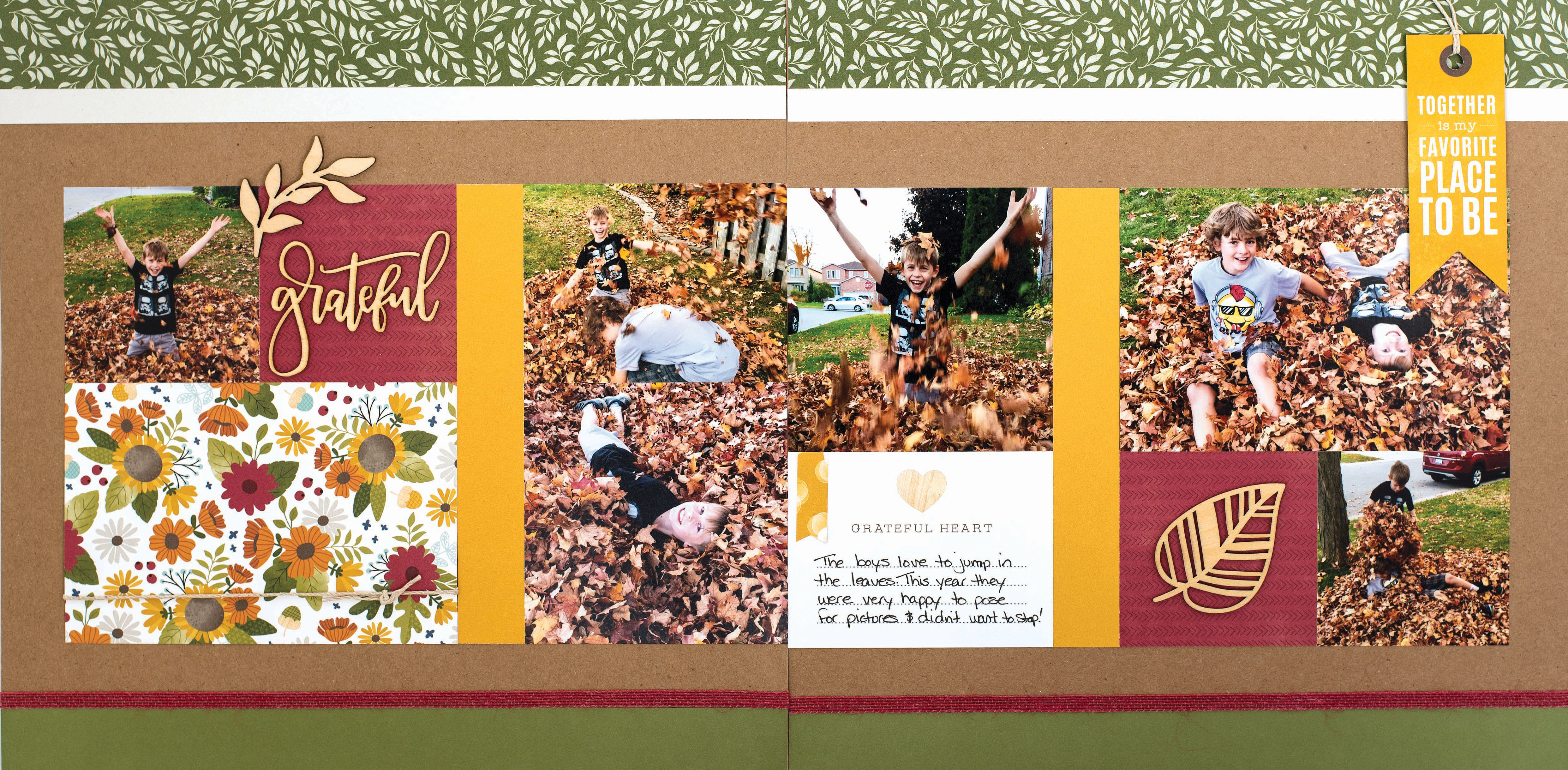 Fall Scrapbook Layout - Double Page Spread - Designed by Heather Steeves featuring Close To My Heart