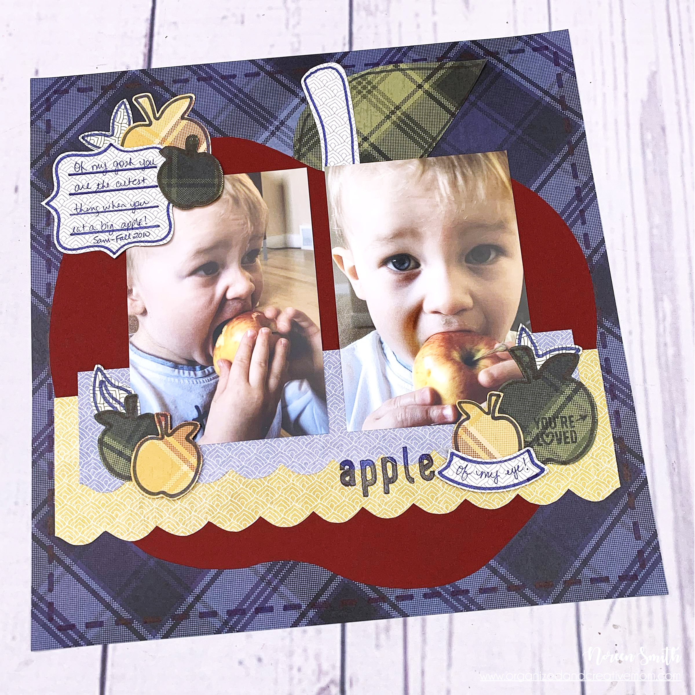 Creative Memories template Apple Recipe tracing pattern only 