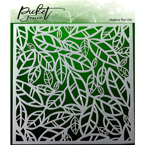 Picket Fences Studios 6X6 Funky Leaves Stencil