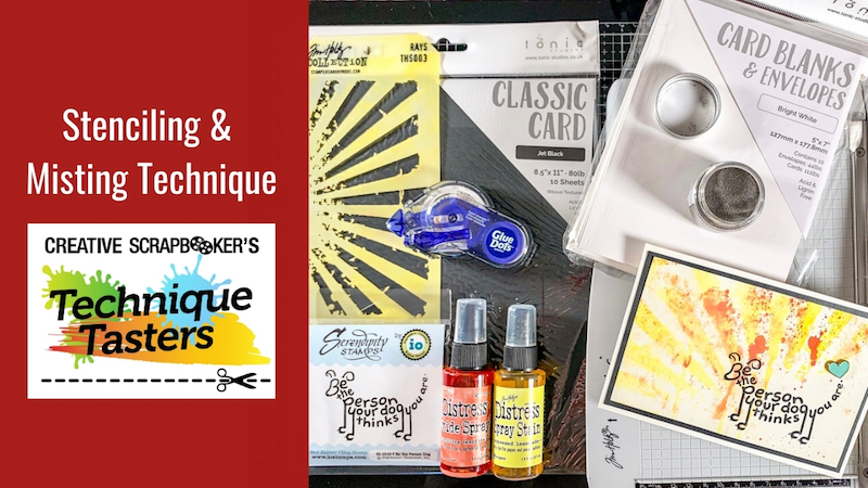 Misting and Stenciling – Technique Tasters #258