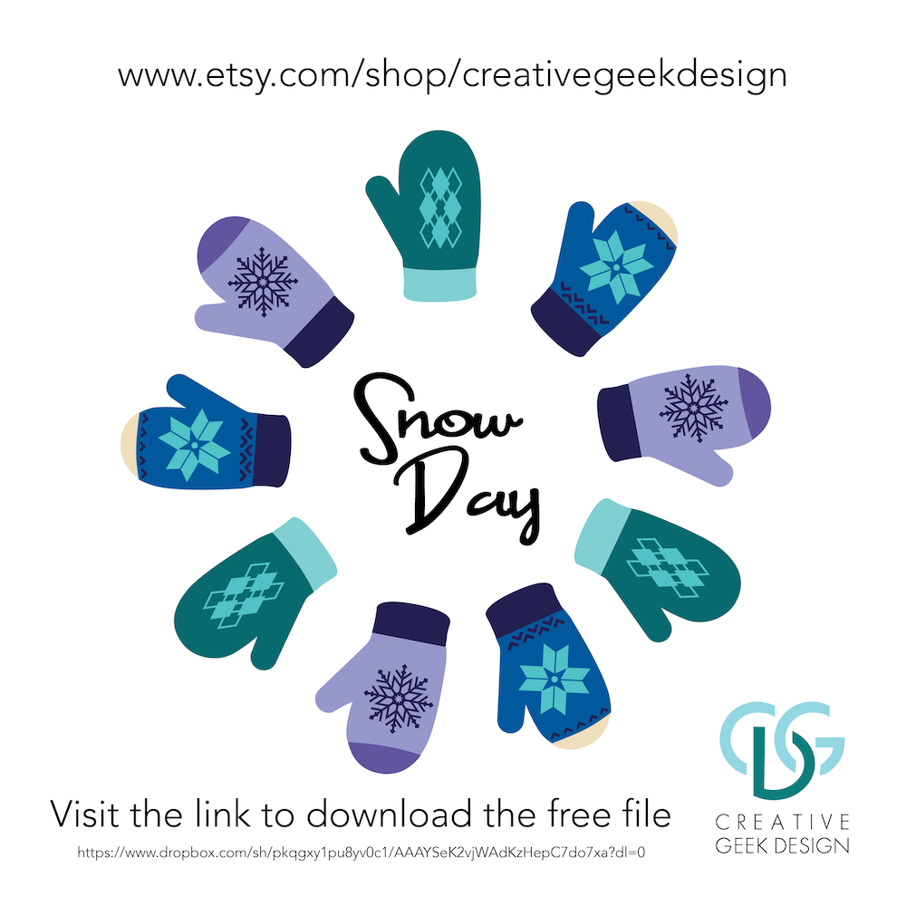 Free sketch file - snow day mittens
