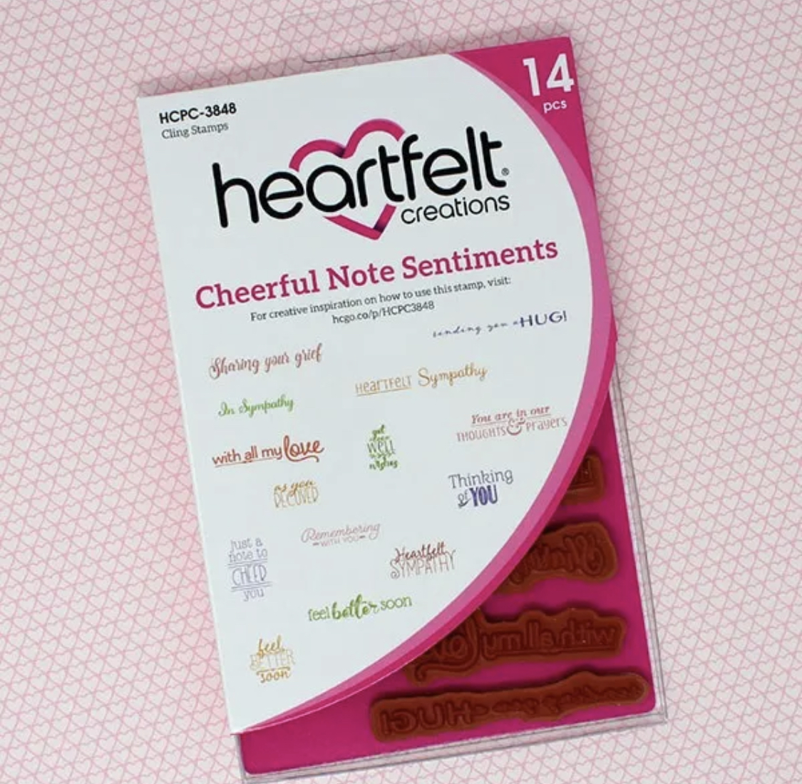 Heartfelt Creations Cheerful Note Sentiments Cling Stamp Set