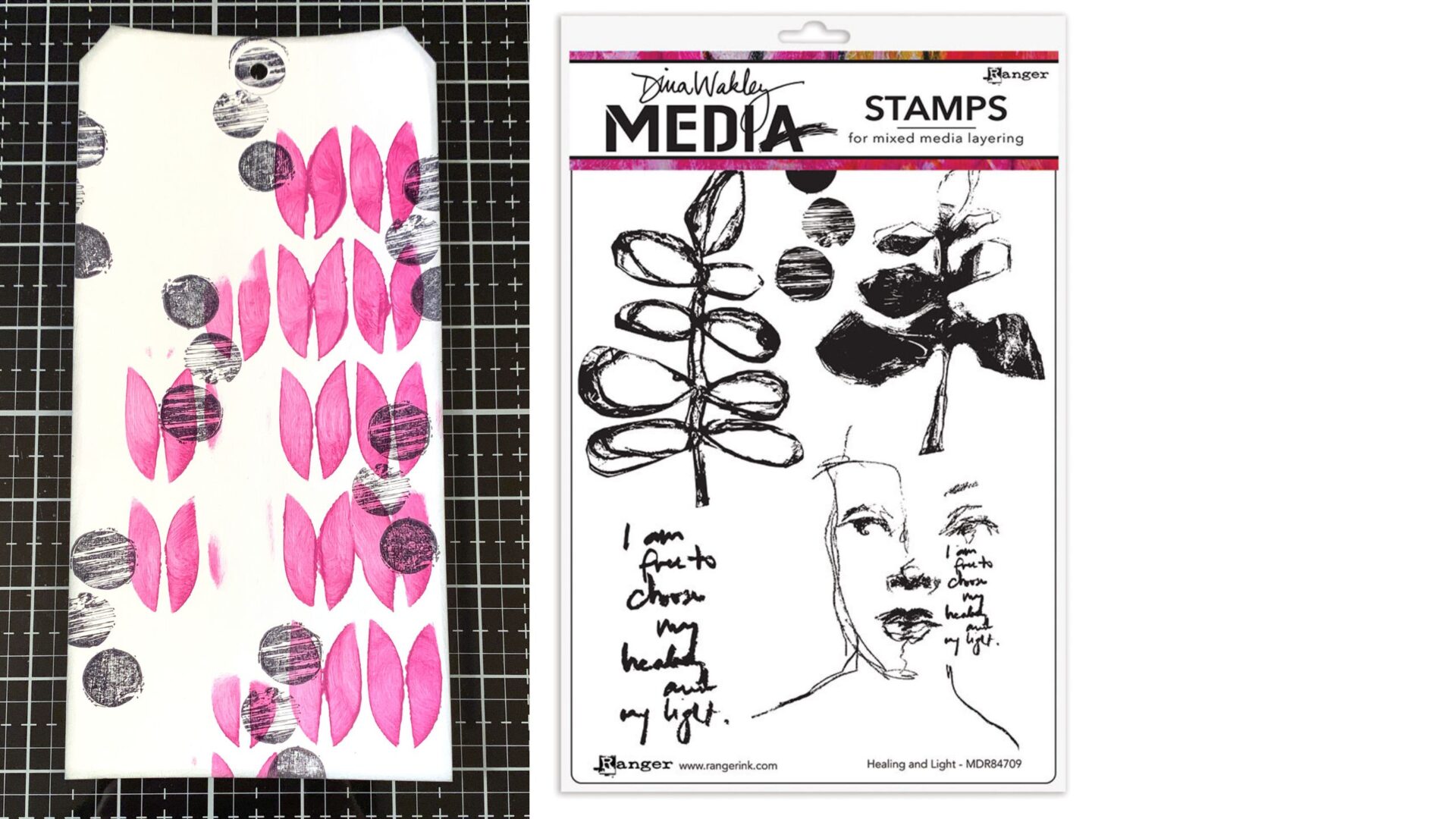 2-Dina Wakley Media Healing and Light Stamp Set - Creative Scrapbooker Magazine