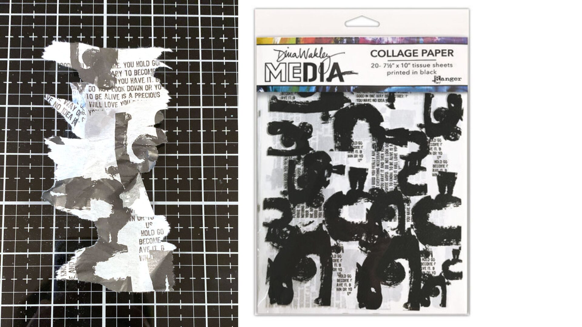 3-Dina Wakley Media Painted Marks Collage Paper - Creative Scrapbooker Magazine