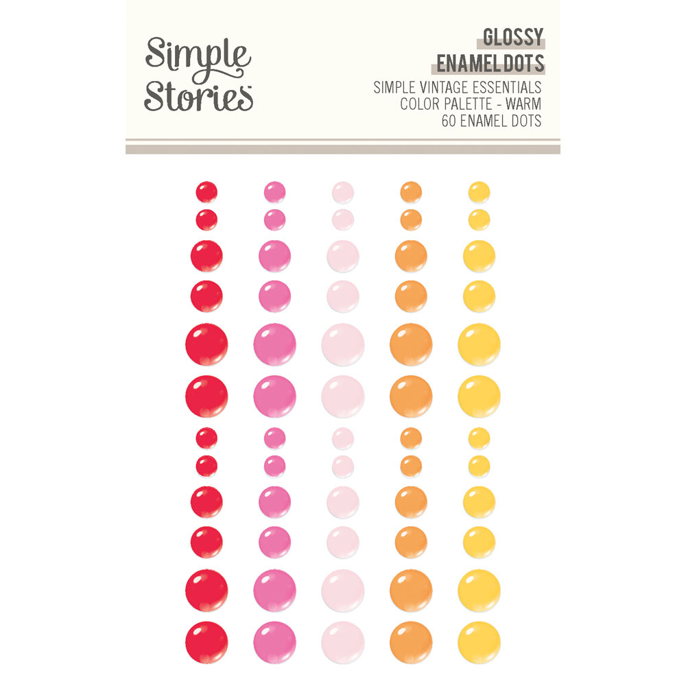 Simple Stories Simple Vintage Essentials Color Palette Warm Glossy Enamel Dots