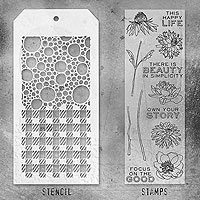 Stampers Anonymous Tim Holtz Mixed Media Stamps & Stencil Set – Flower Garden