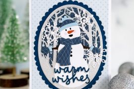 Handmade snowman card designed by Brenda Noelke featuring Pink & Main Snowman Friends Dies and Winter Wishes Dies.